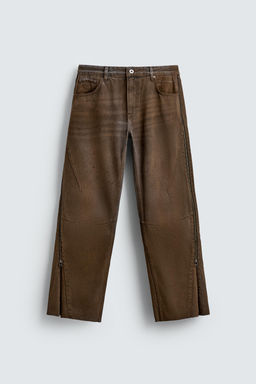 FLARE FIT JEANS WITH ZIPS - Zara фото 8