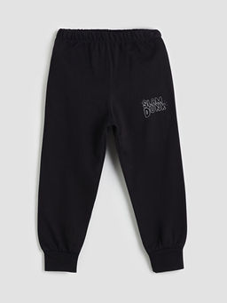 Bask?l? Erkek ?ocuk Sweatshirt ve E?ofman Alt 2li