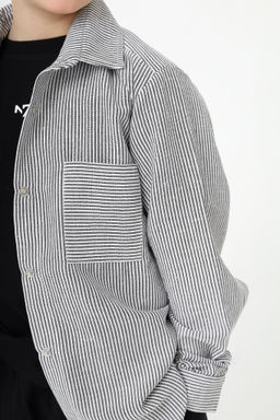 Рубашка в полоску Лен, черная - Inzibe фото 12