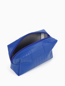 Косметичка ONE COLOR, на молнии, искусственная кожа, синяя