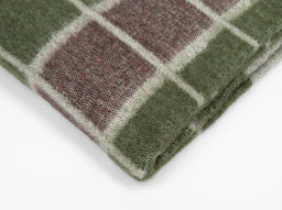 Одеяло п/шерсть 50% Клетка 140*205 ОПШ-1 цв. бело-серо-зел-бордовая клетка (Россия ВВТ)