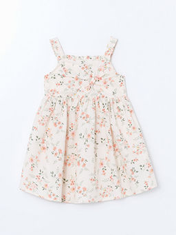 Kare Yaka Puantiye K?z ?ocuk Elbise