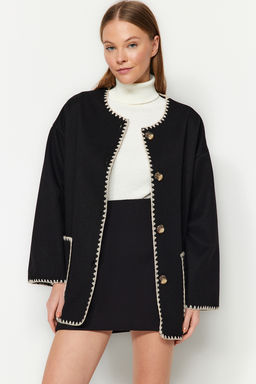 Trendyolmilla Siyah Nak?s Detayl? Kaban TWOAW24KB00221