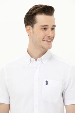 Мужская белая рубашка с коротким рукавом - U.s. polo assn фото 9