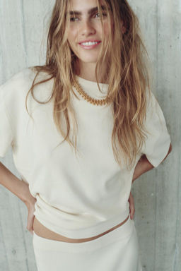 OVERSIZED PLAIN KNIT TOP - Zara фото 2