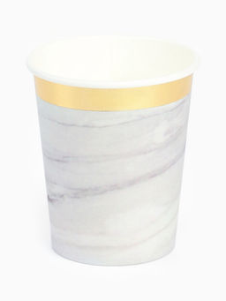 Посуда одноразовая бумажная на 20 персон, 40 предметов, мрамор белый