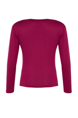 Trendyolmilla Lacivert Fitted/Vucuda Oturan Uzun Kol Kay?k Yaka Viskoz Esnek Orme Bluz TWOAW21BZ0106 фото 11