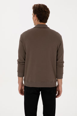 Erkek Regular Fit Yar_m Fermuarl_ Vizon Basic Sweatshirt - U.s. polo assn фото 5