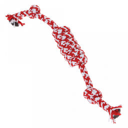 Игрушка для собаки Морской узел 25х3х3см, текстиль, орнамент, цвета микс (красный, зеленый, синий), Пэт тойс (Pet toys) (Китай)  фото 2