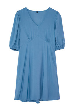 Indigo Etegi Volanl? Balon Kollu Mini Dokuma Elbise TWOSS24EL00062