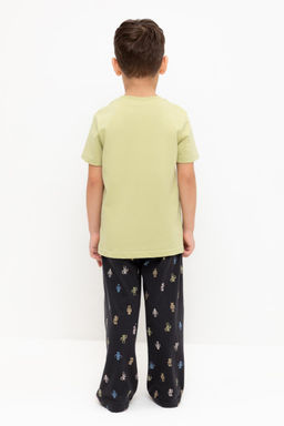 К 1599/лаймовый крем,цветные роботы пижама дет