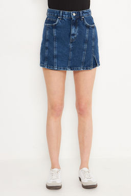 TRENDYOLMILLA Koyu Mavi Y?rtmac Detayl? Denim Sort Etek TWOSS25SR00149  фото 2
