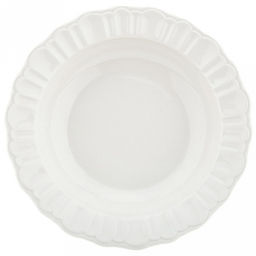 Тарелка глубокая фарфоровая "Диадема" д203мм h39мм, 450мл, белый, волнистый край (Китай)