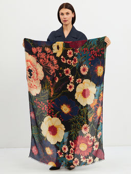 Большой, мягкий, тонкий и очень нежный двусторонний палантин с рисунком. - Tantino фото 16