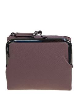 Женское портмоне из натуральной кожи, цвет пудра