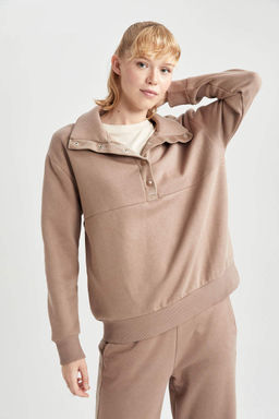 DeFactoFit Толстовка Oversize с воротником-стойкой Polar Sportsman фото 3