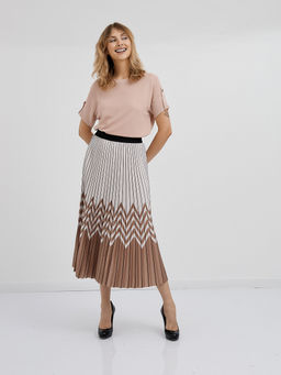 юбка плиссированная в бело-бежевом цвете - Glenfield фото 2