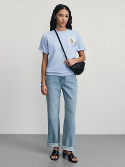 Футболка из хлопка с нашивками / Zarina  фото 3