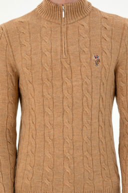 Мужской светло-коричневый меланжевый свитер Неожиданная скидка в корзине - U.s. polo assn фото 6