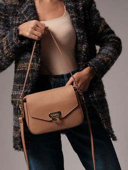 Сумка через плечо Azaro 3684 бежевая нуга