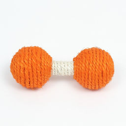 Гантель-погремушка сизалевая, 11,5 см, оранжевая - Пижон фото 2