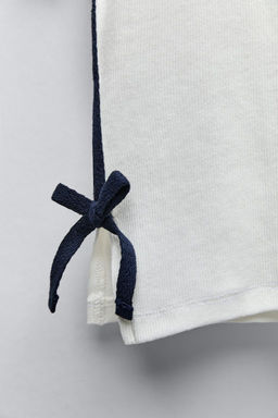 RIBBED T-SHIRT WITH STRIPES AND BOWS - Zara фото 8