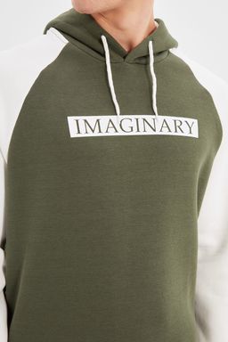 TRENDYOL MAN Haki Regular/Normal Kesim Slogan Bask?l? Ici Polar/S?cak Tutan Sweatshirt TMNAW22SW0042 - Trendyolmilla фото 4