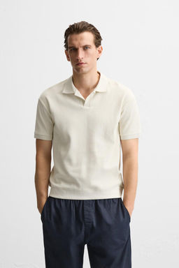TEXTURED POLO SHIRT WITH RIBBED TRIMS - Zara фото 54