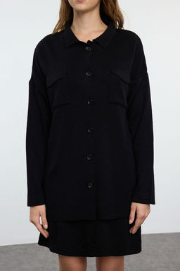 TRENDYOLMILLA Siyah Mini Triko Basic Elbise TWOAW25EL00051  фото 9