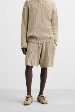 RIBBED RELAXED FIT BERMUDA SHORTS - Zara фото 2