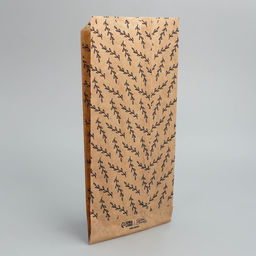 Цена за 50 шт. Пакет бумажный фасовочный, крафт, «Спасибо» 14×30×6 см без окна