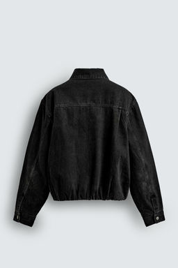 QUILTED BOXY FIT DENIM JACKET