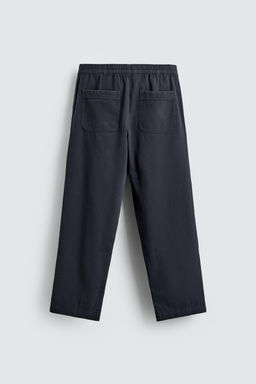 PANTAL?N RELAXED FIT ALGOD?N / Gris / Azul