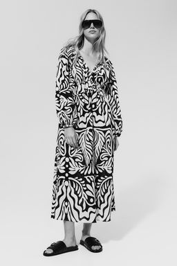 Vestido de algodon con mangas globo