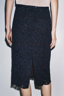 ZW COLLECTION LACE MIDI SKIRT - Zara фото 3