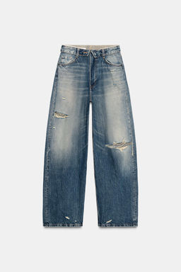 JEANS CINTURA DOBLADA TRF TIRO MEDIO / Azul - Zara фото 6
