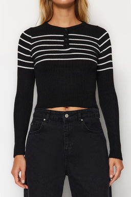 Tas Crop Cizgili Triko Kazak TWOAW24KZ01201 - Trendyolmilla фото 13