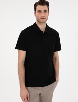 Siyah Slim Fit Polo Yaka Ti__rt - Pierre cardin фото 3