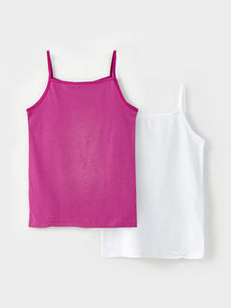 Kare Yaka Basic Ask?l? Pamuklu K?z ?ocuk Atlet 2li