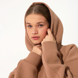 Худи женское MINAKU: Casual Collection, цвет пудра, размер 44