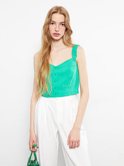 Kalp Yaka D?z Ask?l? Kad?n Bluz