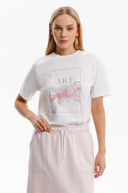 ЕВТ 3311/белый(розовые цветы) фуфайка жен