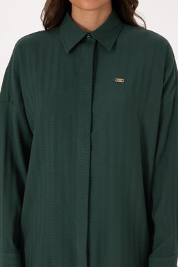 Kad_n Koyu Ye_il Uzun Kollu Oversize Desenli G_mlek - U.s. polo assn фото 6