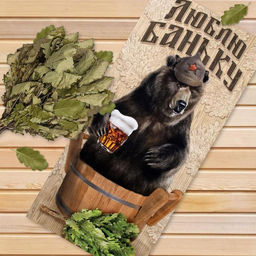 Полотенце вафельное «Этель. Люблю баньку», 70×146 см, хлопок 100%