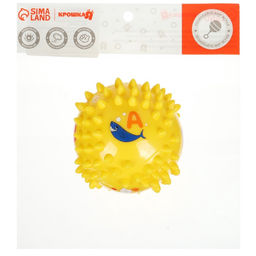 Развивающий тактильный мячик Крошка Я «Ежик», ø9 см, с пищалкой, от 6 мес., в пакете