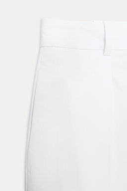 PANTAL?N POPEL?N PINZAS / Blanco - Zara фото 8