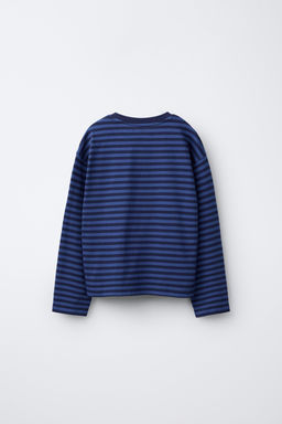 STRIPED T-SHIRT WITH EMBROIDERED HEART - Zara фото 2