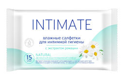 INTIMATE NATURAL влажн.салфетки (15шт) д/Интимной гигиены с ромашкой