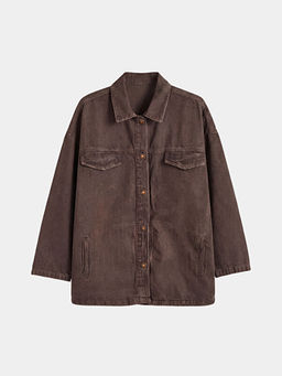 G?mlek Yaka Kad?n Jean Ceket