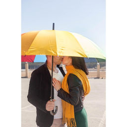 Зонт - трость полуавтоматический Радуга, эпонж, 16 спиц, R = 61 см, разноцветный - Simaland фото 8